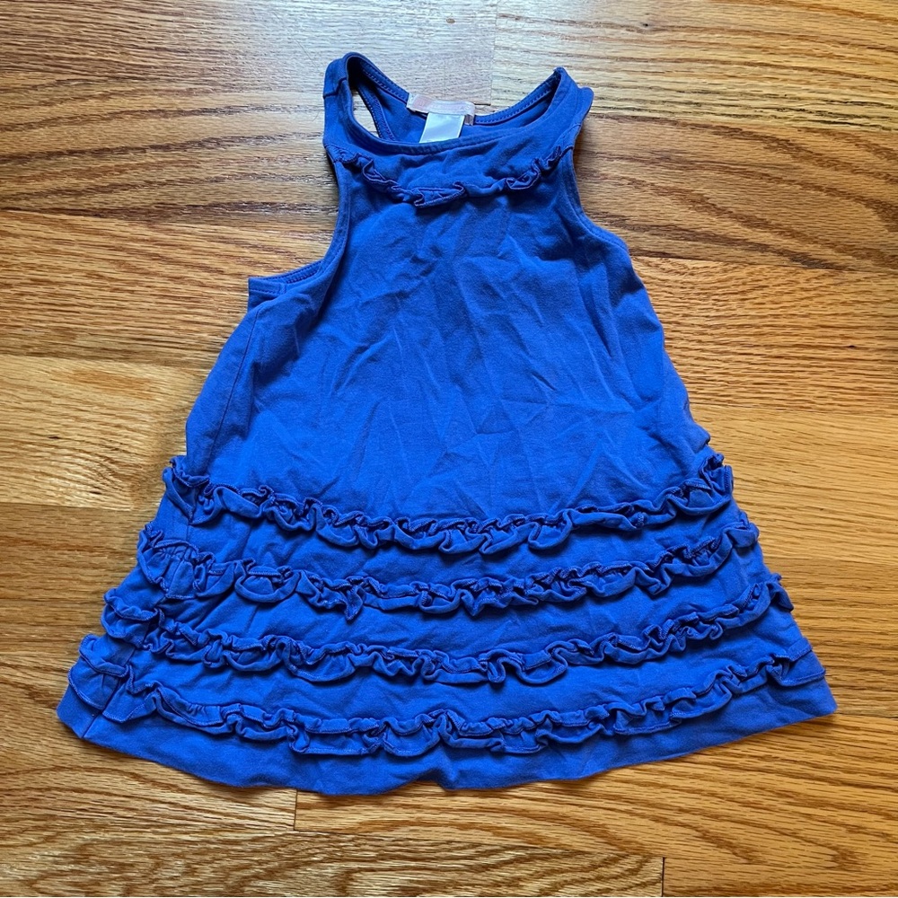 Janie and Jack blue ruffle tank dress size 6-12 months